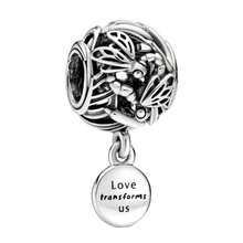 1pc Vintage Silver Plated Large Hole Bead Cat Dog Turtle Bee Animal Hollow Heart Shape Pendant, Handmade Jewelry, Suitable For Girls Bracelet Gift - Silver - View 27