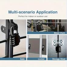 2pcs Combination Padlock Set, Resettable 4-Digit Password Lock, Suitable For Toolbox, School, Employee Locker, Bag, Suitcase, Backpack - 2pcs - View 8