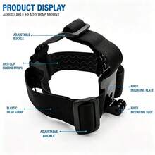 Head-Mounted Phone Holder With Phone Clip, First-Person View POV Head Strap For Action Camera, Hands-Free Fixed Mount For Outdoor Live Streaming And Video Recording - Multicolor - View 8