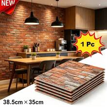 Thickened Waterproof 3D Self-Adhesive Wallpaper, Brick Pattern, 38cm X 35cm Wall Decor Sticker, Anti-Stain Anti-Collision, Suitable For Living Room, Kitchen And Bedroom Background, Multiple Colors Available - A - View 20