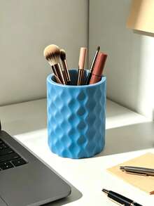 3D Printed Wavy Makeup Brush Holder, Vanity Makeup Brush Pen Holder, Desktop Cosmetic Storage Bucket, 3D Printed One-Piece Molded Large Capacity Cylindrical Design, Easy To Clean, Multi-Purpose, Multi-Scenario - Multicolor - View 11