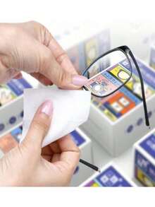 100pcs Disposable Eyeglass Cleaning Wipes, Personalized Packaging Lens Cleaning Cloth, Suitable For Glasses, Fashion Eyewear, Smartphone Screens, Electronic Devices And Camera Lenses, Portable Eyeglass Cleaning Screen Cleaning, Compact And Durable, National Day, Graduation, Distribution - Multicolor - View 1