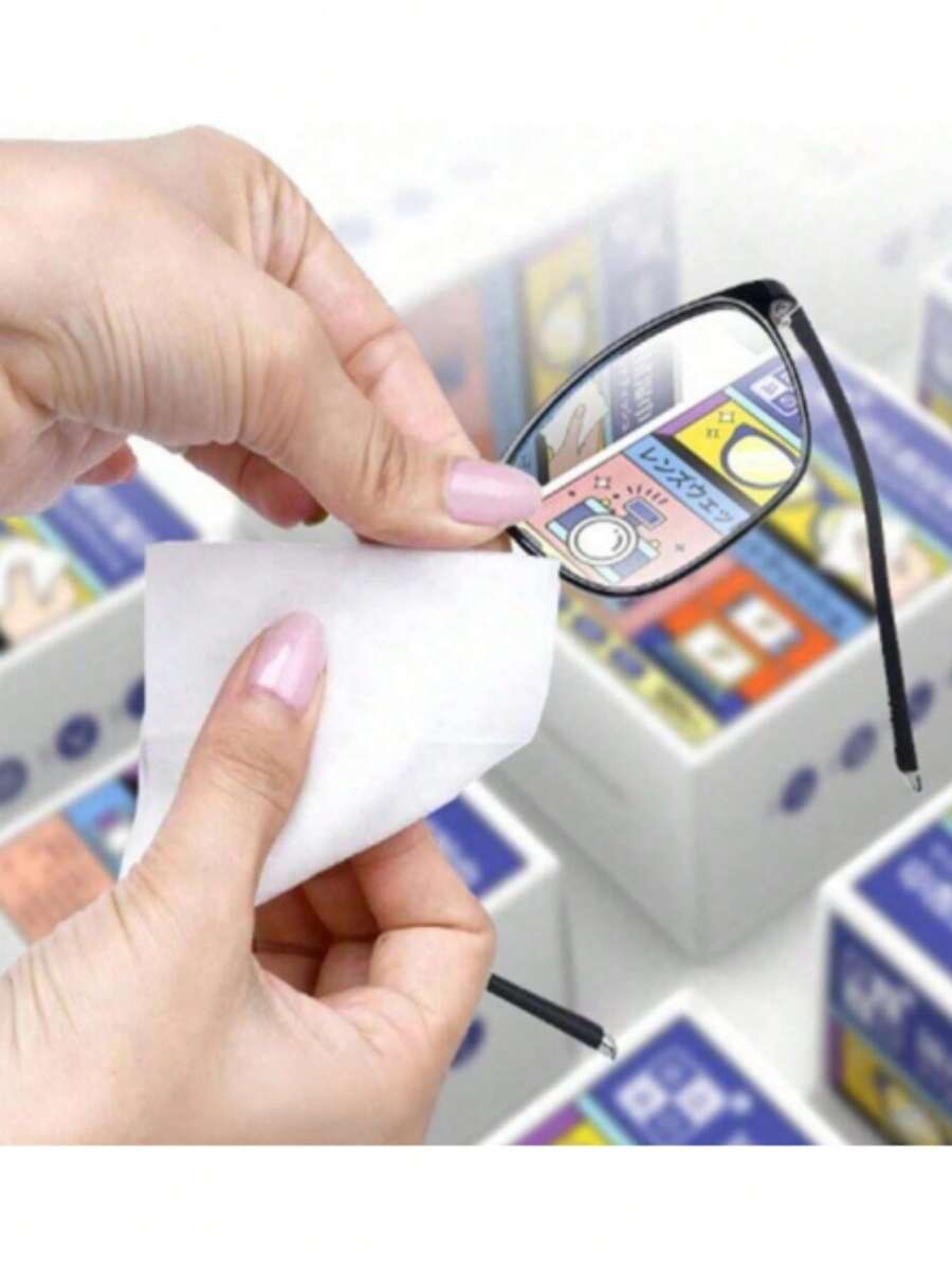 100pcs Disposable Eyeglass Cleaning Wipes, Personalized Packaging Lens Cleaning Cloth, Suitable For Glasses, Fashion Eyewear, Smartphone Screens, Electronic Devices And Camera Lenses, Portable Eyeglass Cleaning Screen Cleaning, Compact And Durable, National Day, Graduation, Distribution - Multicolor - View 1