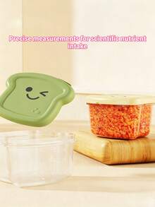 4pcs Cartoon Baby Food Containers/Toast Theme Baby Food Containers/Baby Food Containers/Material: PP/Capacity: 90ml/3.04fl Oz - Multicolor - View 5