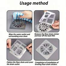 11pcs Set, 1 Shower Drain Cover + 10 Drain Stickers. Odor-Proof Bathroom Drain Core With Automatic Switch Function And Built-In Filter, Prevents Bathroom Drain Clogging, Suitable For Shower, Kitchen And Balcony. - A - View 7