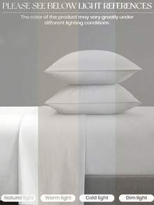 4-Piece Pure White Bedding Set, Easy Care, Soft Bedding Set, Includes Fitted Sheet (1 Flat Sheet + 1 Fitted Sheet + 2 Pillowcases), Solid Color Fitted Sheet Set, Available In King, Queen, Full, Twin Sizes, Deep Pocket Design, Pillowcases Up To 11.8 Inches, Soft And Breathable, Wrinkle-Resistant - White - View 6