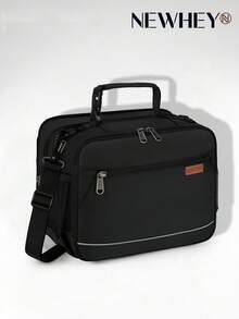 NEWHEY Bolsa de almuerzo grande aislada, bolsa enfriadora expandible a prueba de fugas unisex, bolsa de almuerzo reutilizable para el trabajo y picnic con correa de hombro ajustable - Negro - Ver 2