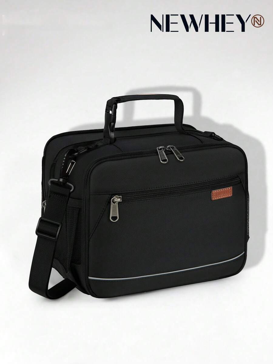 NEWHEY Bolsa de almuerzo grande aislada, bolsa enfriadora expandible a prueba de fugas unisex, bolsa de almuerzo reutilizable para el trabajo y picnic con correa de hombro ajustable