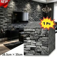 Thickened Waterproof 3D Self-Adhesive Wallpaper, Brick Pattern, 38cm X 35cm Wall Decor Sticker, Anti-Stain Anti-Collision, Suitable For Living Room, Kitchen And Bedroom Background, Multiple Colors Available - A - View 23