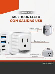 black & decker Adapters & Multi-Outlets - White - View 4