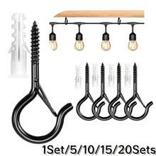 1Set/5/10/15/20Sets Q-Shaped Spring Hook Eye Hook With Safety Lock For Plants, Bonsai, Hanging Lights, String Lights, Holiday Decorations - Durable Hook - Multicolor - View 3