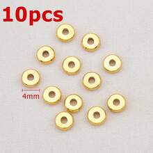 10Pcs Copper Polished Spacer Beads Flat Wheel Washers Pearl Necklace Spacers, Suitable For DIY Bracelet Necklace Jewelry Accessories - DIY Spacer Beads - View 16