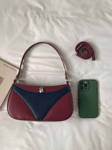 1pc Solid Color PU Leather Women's Shoulder Bag, Commuter Versatile Crossbody Bag With Adjustable Strap - Multicolor - View 4