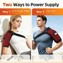 Hailicare USB Powered Heating Shoulder Wrap, 3‑Level Temperature Control Red Light Shoulder Pad With 660nm Red Light Beads, Thermal Shoulder Support For Home & Office Daily Use, No Built‑In Battery, Warm Gift For Family And Friends - Black - View 6