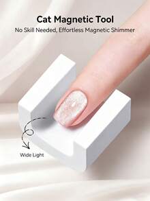 BORN PRETTY 1pc White Rotating Cat Eye Magnetic Nail Art Tool, Strong Magnet Fast Shaping, Suitable For Beginners, Home & Salon Nail DIY - White - View 6