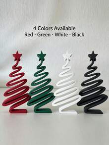 1/2/4pcs Minimalist Modern Small Christmas Tree Desktop Decor, Elegant Compact Christmas Tree Ornament With Branches, Suitable For Living Room, Dining Table, Hallway, Cabinet, Lightweight Plastic Holiday Decoration, Suitable For Small Spaces, Year-Round Use - Regular Model - View 2