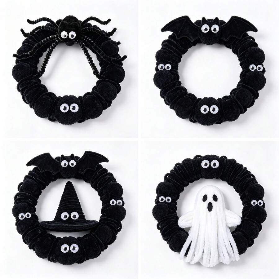 Set Perlengkapan Kerajinan Laba-laba 610pcs - Pembersih Pipa, Pom Pom, Mata Mainan, Cocok untuk Proyek Seni Sekolah DIY, Aksesoris Dekorasi Buatan Tangan Halloween - kerajinan pipa - View 1