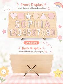 Personalized Wooden Name Puzzle, Handmade Pattern Name & Number Puzzle, Colorful Smooth Cut Blocks, Natural Solid Wood Rectangular Puzzle Board, Customized Personalized Name Engraved Design, Christmas Gift For Teens, First Birthday Gift. Suitable For Home Game Room Indoor Games, Suitable For Boys, Girls, Teens Sensory Learning Tools. - Multicolor - View 10