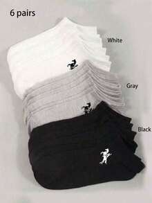 5/10/15/20/30/40 Pairs Unisex Solid Color Short Socks, Soft And Comfortable, Horse Pattern, Casual Versatile Sports Socks, Suitable For Daily Wear Or Outdoor Activities, All Seasons - Multicolor - View 17