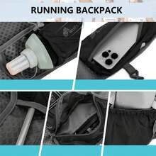 Running Vest Lightweight Hydration Backpack Breathable Running Backpack Unisex Outdoor Sports Marathon Trail Running Cycling Hiking - Black - View 9