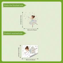 1pc 2D Pink Ballet Dancer Tulle Dress On Pointe Bedroom Self-Adhesive Removable Wall Sticker - Multicolor - View 4