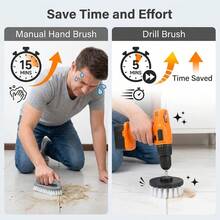 Bộ 4 đầu bàn chải vệ sinh cho máy khoan điện 4 inch, phù hợp cho kính, da và lốp xe, dùng cho chăm sóc xe ô tô và vệ sinh nội thất gia đình (chỉ gồm đầu bàn chải, không kèm máy khoan) - A - Xem 6