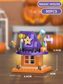 Halloween Series Building Block Set, Gift Assembly Toy, Arent-Child Interactive Party Game, Halloween Series Model Building Block Set, Holiday Decor/Desktop, Early Learning Educational Stem Toy, Birthday Gift, Halloween Thanksgiving Party Favor/Gift - Multicolor - View 20
