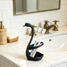 1pc Creative Swan Toothbrush Holder, Bathroom Sink Organizer, Vanity Makeup Brush Multi-Function Stand - Multicolor - View 8