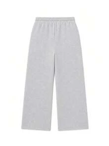 Women's Elastic Drawstring Wide Leg Pants, Casual Straight Leg Sweatpants, Loose Fit Banana Pants For Home, Daily Wear And Commuting - Grey - View 11