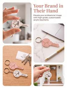 1-6pcs Customized Photo & Text Keychains, Personalized Acrylic Keychains, Custom Couple Keychains, Cute & Fun, Suitable For Family And Friends Custom Keychains - Multicolor - View 6