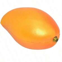 1pc Creative Gift Set, Giant Golden Mango Slow Rebound Scented Fruit Squeeze Toy, Realistic Mango Shape + Slow Rebound Stress Relief Squeeze Toy, Cute Appearance, Dual Function Of Stress Relief, Suitable As Desktop Decor Or Daily Stress Relief Tool - Multicolor - View 6