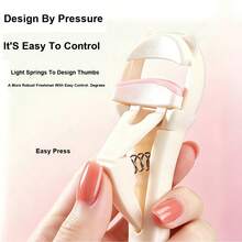 1pc Cat Ear Spring-Loaded Eyelash Curler, Pink & White Dual Color Options, Portable Spring-Press Eyelash Curler, Easy-To-Use Spring-Loaded Design For Effortless Curl Without Damaging Eyelids, Lightweight And Comfortable Grip, One Press For Instant Curl And Lifted Look, Perfect For Home Makeup And On-The-Go Touch-Ups, Easily Create Sun-Flower-Like Voluminous Lifted Eyelashes - Multicolor - View 3