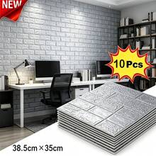 Thickened Waterproof 3D Self-Adhesive Wallpaper, Brick Pattern, 38cm X 35cm Wall Decor Sticker, Anti-Stain Anti-Collision, Suitable For Living Room, Kitchen And Bedroom Background, Multiple Colors Available - A - View 12