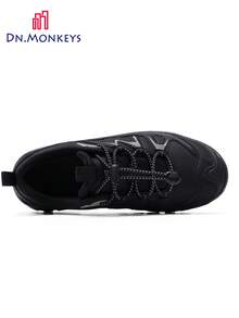 Outdoor Trekking Shoes For Women, Elastic Toggle Closure Design, Anti‑Slip Rugged Sole, Wear‑Resistant Breathable Mountain Hiking Shoes - Black and Gray - View 9