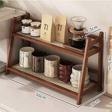 1pc Home Use Chinese Style Bamboo Flower Stand, Floor-Standing Minimalist Storage Rack, Multi-Layer Shelf, Suitable For Green Plant Display And Arrangement - View 6