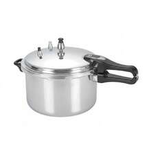 7L Heavy-Duty Aluminum Pressure Cooker With Induction-Compatible Base – Fast,  & Effortless Cooking! Features Auto-Release Ty Valve, 100% Secure Locking Lid, Extra-Wide Heat-Resistant Silicone Handles, And Scratch-Resistant Silver Finish. Per - View 10