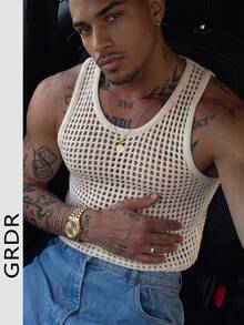 GRDR Men's Summer Knit Tank Top, Suitable For Commuting And Daily Wear - Apricot - View 1