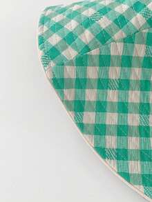 Mũ xô vành rộng họa tiết caro vintage phối màu tương phản kiểu patchwork, mũ chống nắng du lịch phong cách boho cho kỳ nghỉ xuân/hè, phối màu đơn sắc nổi bật, có dây buộc, chống tia UV, đi học - Nhiều màu - Xem 8