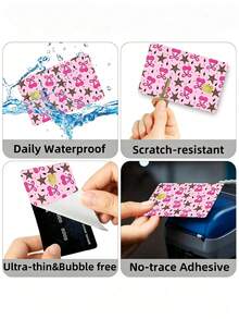 4/2pcs Star Leopard Official Credit Card Privacy Protection Stickers, Cherry Blossom Pattern Birthday Gift PVC Material Anti-Fingerprint Anti-Scratch Wear-Resistant Card Skin, Card Protector, Suitable For Men, Women, Couples, Small Chip Cards, Bank Cards Decoration Stickers, Credit Cards, Transit Cards, Student Campus Cards Personalized DIY Customization - Multiple Styles - View 3