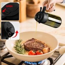1/2 Set 16oz/470ml Kitchen Olive Oil Dispenser Bottle With Stickers - 2-In-1 Olive Oil Sprayer, Suitable For Cooking, Air Fryer And Salad, Black & Green (Light-Proof Kitchen Gadget) - View 8