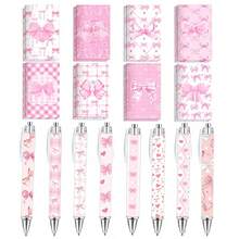 Pink Bow Stationery Set,Bow Print Ballpoint Pen And Mini Pocket Notebooks,Stationery Kit,Gift For Women,Students, Essential Diary,Gift Exchange For Colleagues, School And Office Supplies,Christmas Gift - Random - View 3