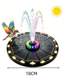 1PC Solar Powered Bird Bath Fountain Pump, Color Changing UFO Night Light With Auto On/Off For Yard, Patio, Backyard, Aesthetic Water Feature For Wildlife Garden, Outdoor Landscape Lighting, Solar Water Pump For Bird Lovers, Home Garden Decor - UFO - View 13