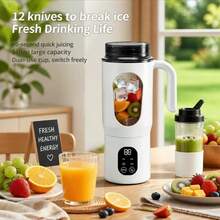 Portable Juicing Cup For Fresh Squeezing! Large Capacity Leak Proof, Easy To Clean, High-Value Treasure Juice Cup With Multiple Colors To Choose From, One Second Cleaning For Portable Juice Machine, Battery Capacity: 1300mAh - Multicolor - View 3