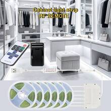 Acosh Neon Dimmable & Cuttable COB LED Cabinet Light Strip, Self-Adhesive USB Powered Light Bar With RF Remote, Warm White/Cool White Adjustable, Suitable For Wine Rack, Wardrobe, Closet Lighting - White - View 20