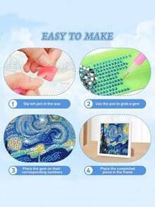 Manovix 1 Set DIY Frameless Diamond Painting Cartoon Landscape Diamond Embroidery Home Decor Wall Art Gift Birthday Graduation Diamond Art - A - View 9