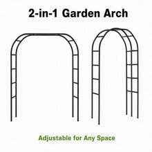 DDCAQIOUA Adjustable 2-In-1 Metal Garden Arch, Climbing Plant Pergola, Durable Steel Structure, Windproof With Ground Stakes, Easy Assembly For Roses, Vines, And Clematis - Iron Flower Climbing Trellis - View 13
