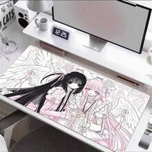 Ins Style Japanese Vintage Leather Mouse Pad Angel Girl Mouse Pad Oversized Computer Mouse Pad Cute Pink Anime Office Leather Desktop Mouse Pad - View 2