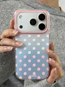 Cute Candy Color Polka Dot Gradient Glossy Phone Case Compatible With IPhone 18 Pro Max 18 Pro 17 Pro Max 17 Pro 17 16 Pro Max 16 Pro 16 15 Pro Max 15 Pro 14 Pro Max 14 Pro 13 Luxury Lovely Anti-Drop Back Cover - Blue - View 2