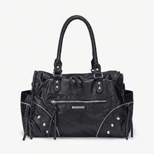 Cool Vintage Rivet Women's Large Bag, Distressed Washed PU Tassel Zipper Tote Bag, Commuter Handbag & Crossbody Bag - A - View 10