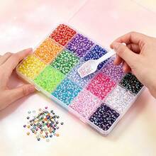 15-Grid 3/4/5mm AB Colored Resin Flat Back Rhinestone Bedazzling Kit With Dotting Pen And Tweezers, Acrylic Jelly Rhinestones For DIY Clothing, Mug, Phone, Craft, Art And Handmade Diamond Painting Set - DIY Rhinestones - View 2